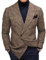 Minetom Blazer Homme Slim Fit Formel Avec Un Bouton - Veste de Mariage, d'Affaires, Bal - À Carreaux Automne Hiver - Marron L