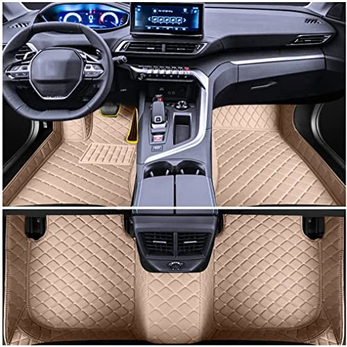 Muchkey Auto Fußmatten Leder Bodenmatte für Mini Cooper R56 2000-2024 Allwetter Fussmatten Set Zubehör Fußmatte Beige