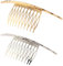 minkissy Haarkamm Zum Stecken Metall Steckkamm Haare French Comb Haarspange KäMme 2 StüCke Silber Golden Haarschmuck Damen Hochsteckfrisuren ZubehöR