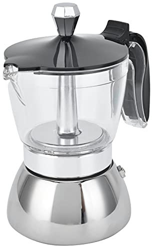 Caffettiera, 4 Tazze Design Trasparente Facile da Usare Caffettiera per Cappuccino Macchiato E Moka per Home Office Hotel Ristorante