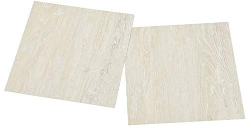 Susany 55 STK. PVC-Fliesen Selbstklebend Vinyl-Fliesen Bodenbelag rutschfest Wasserfest Vinylboden Laminat Dielen Laminatboden Fußboden Fliese Wohnzimmer Designboden 5,11 m² Creme