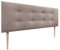 DHOME Kunstleder oder Stoff Kopfteil AQUALINE Pro mit 2 Reihen von Knöpfen gepolstertes Kopfteil Luxus Bett (145x105cm Mit Füßen (Betten 120/135/140), Stoff Erde)
