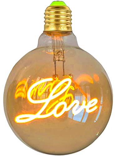 Yanuoda Vintage Led Birne Love G95 4W Dimmbar 2000Kelvin Super Gelb Warm Dekorative Edison Birne Pendelleuchte