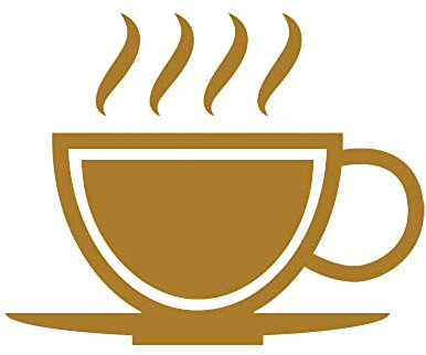 Tea/Coffee Cup,11mm Loyalty Card Stamp, Reinkable. Ideal for Cafes, Restaurants, Bars (Brown Ink)