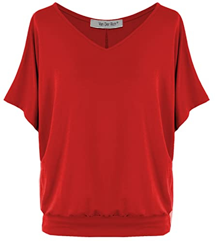 Van Der Rich ® - Tshirt Oversize mit V-Ausschnitt im lässigen Stil - Damen