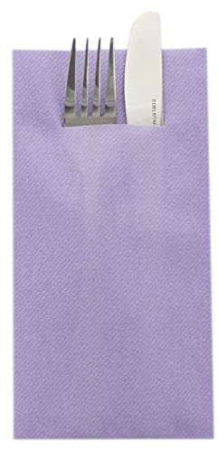 Besteckserviette aus GMIAir, Ideal für private Feiern und Gastronomie, 40 x 40 cm, 1/8 Falz, 75 Stück, Farbe lila