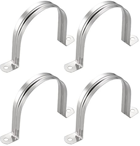 sourcing map Pipe Straps Clamp (80mm/3.15) 4pcs, 304 Stainless Steel U Tube Tension Clip Bracket - for Plumbing Pipeline Wire