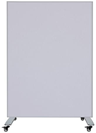Mobile Trennwand Hellgrau 120 x 160 cm - Akustikplatte und Whiteboard - in verschiedenen Farben und 2 Größen