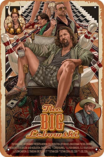 TersShawl The Big Lebowski Blechschild, klassisches Filmschild, Vintage-Kunst, Wanddekoration, Bars, Cafés, Zuhause, Wanddekoration, 20,3 x 30,5 cm