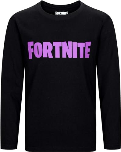 Fortnite | Toys & Gamers Logo | Cotton Short Sleeved Unisex Gaming Logo T-Shirt Sizes 10-16 Years (as8, Age, 14_Years, Black Long Sleeve)