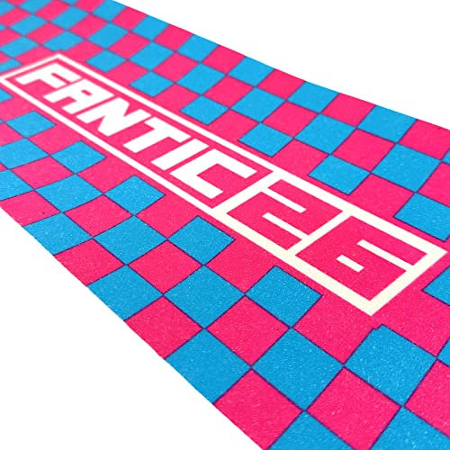 Fantic26 Stunt-Scooter Griptape Ersatz I Park I Kinder I Trick I Tret I Roller I Anti Rutsch Sandpapier 58,5cm I Passend für Decks bis 58,5cm x 15,5cm (Checker Pink/Türkis)