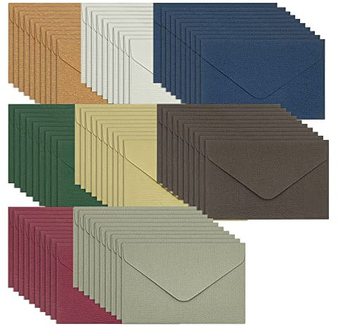 WYAN Mini Briefumschläge Bunt-80 Stück Gerippte Briefumschläge,DIY leere Briefumschläges,für Grußkarten Einladung Geburtstagskarten(10,5 × 7 cm,8 Farben)