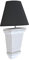 Grafelstein Wandlampe CLASSIC im Landhausstil – 21 x 12 x 41 cm, E14-Fassung, Elegante Wandbeleuchtung aus Holz in Weiß & Grau, halbrunder Lampenschirm für sanftes Licht