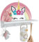 Garybank Porte-manteau mural en bois avec crochets pour chambre de fille, motif licorne arc-en-ciel