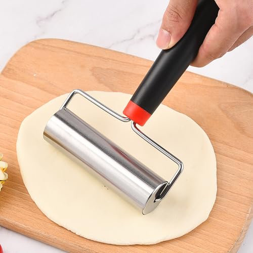 LdawyDE Nudelholz, Teigroller Klein Edelstahl, Teigrolle Handgefertigte Teigausroller Nudelholz,Ideal zum Backen von Teig,Pizza,Kuchen,Gebäck,Nudeln, 11.6 cm