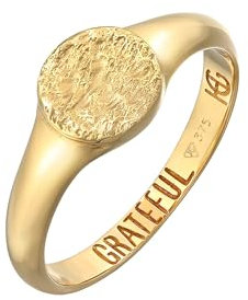 HG HAZE & GLORY Ring Damen aus 375 Gelbgold, Schmuck Frauen, Goldring, Vintage, Grateful