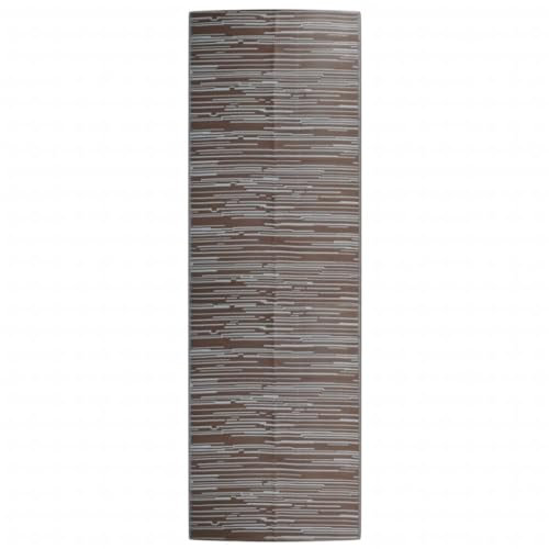 vidaXL Outdoor Teppich, Gartenteppich Beidseitig, Balkonteppich Terrassenteppich UV-beständig, Läufer Teppich für Balkon Terrasse, Braun 80x250cm PP