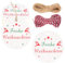 Geschenkanhänger Weihnachten, 100 Stück Etiketten Zum Beschriften, Anhänger Weihnachten Mit Schnur, Etiketten für Flaschen, Kraftpapier Geschenk Anhänger für DIY Weihnachten Deko Verpackung - Weiß