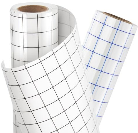 IModeur Lot de 2 rouleaux de film de transfert pour traceur de film vinyle - 30,5 x 915 cm - Rouleau de film de transfert avec grille pour traceur, panneaux, autocollants de voiture