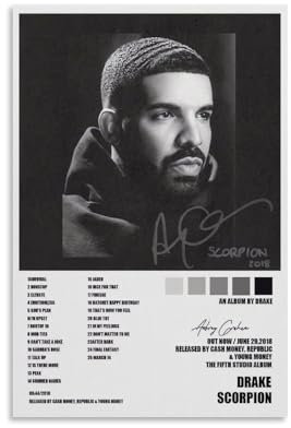 Aubrey Drake Graham Skorpion-Sängeralbum, Musikalbum, Druck, Signatur-Poster, Pop-Sängeralbum, Wandkunstdruck, Malerei, Leinwand, Dekoration, Teenager, Schlafzimmer, Dekoration, 30 x 45 cm,