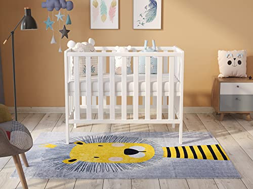 Love For Sleep Babybett Beistellbett 100x50cm mit Schaumstoffmatratze Weiß Paris Kinderbett Baby Bett Holz - Kinderbett Babybett, Mitwachsend Gitterbett Baby Bed