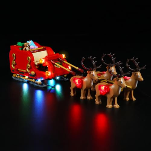 LocoLee Licht Set Kompatibel mit Lego 40499 Schlitten des Weihnachtsmanns, Nur Lichter Set - Kein Modell, Licht Beleuchtung Set Compatible with Lego Santa's Sleigh 40499