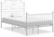 Myheimly Bettgestell Metallbett Schlafzimmer Bett Doppelbett Schlafzimmermöbel Bettrahmen Lattenrost Pulverbeschichtetes Metall Bettgestell Weiß,120 x 200 cm