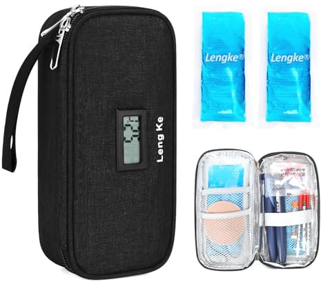 YOUSHARES Bolsa Isotérmica para Insulina, Nevera Insulina Viaje, Bolsa para Diabéticos, Mini Nevera Isotérmica para Medicamentos para Viajes (Negro)