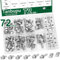 Tanbupu 72 Stück Motorrad-Batterieklemmen-Schrauben und Muttern, Sortimentsset, M6 x 10/12/14/16/18/20 mm, 304 Edelstahl, Batterieklemmen-Schrauben mit Vierkantmuttern für ATV, Motorrad, Roller
