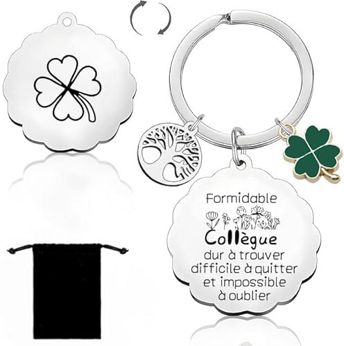 YZLPLP Cadeau Collègue Porte-clés,Cadeau Anniversaire Femme Homme,Porte-clés d'amitié,Cadeau de Retraite,Collègue Cadeau Depart Collegue de Travail Porte Clés Personnalisé Idee Cadeau Amie (4)