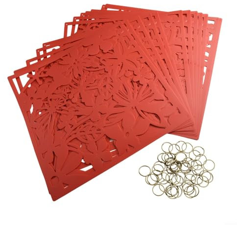 DIY Art Decor Paneele 12 Stück hängende Raumteiler für stilvolle Raumtrennung (rot)