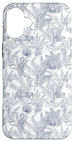 Japanischer Tiger Tropische Blätter, Dschungel Toile Art Hülle für iPhone 16 Plus