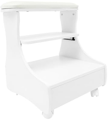 YNAADYH Repose-pieds, pédicure, manucure, fonction, repose-pieds, avec roulettes, 20 kg, blanc