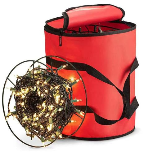 Weihnachtsbeleuchtung Aufbewahrung | Organizer Aus Oxford-Stoff Für Lichterketten - Stabile Container Mit Reißverschluss Für Lichterketten Verlängerungskränze Girlanden Dekoration