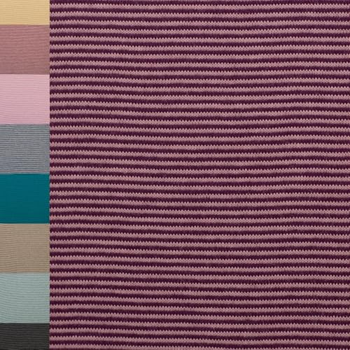 MAGAM-Stoffe Anni Ringel Bündchenstoff Feinstrick Oeko-Tex Meterware 50cm (1mm bordeaux altrosa)