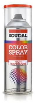 PROGAL COLORS Soudal Spray Esmalte Acrílico Negro Mate Alta Temperatura