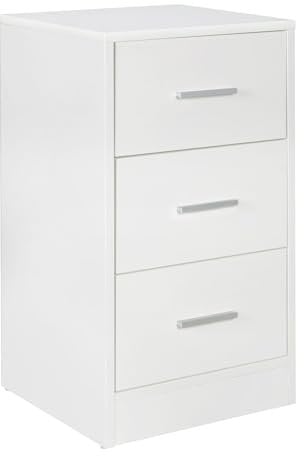 FineBuy Nachtkonsole Boxspringbett FOGGIA mit 3 Schubladen in Holz Modern, B x H x T: 37,5 x 68 x 35 cm, Design Nachtkästchen, Nako - Nachttisch Kommode, Nachtschrank
