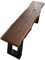 SAM Sitzbank Quentin 200x40 cm, Kufengestell schwarz, Massive Holzbank, Akazien-Holz, echte Baumkantenbank, Unikat