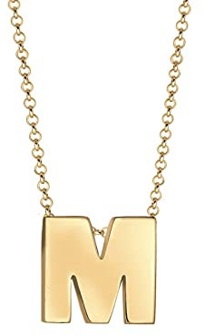 Elli Halskette Damen Buchstabe M in 925 Sterling Silber vergoldet