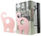 Niedliche Buchstützen aus Metall mit Cartoon-Elefanten-Muster, für Kinder, Schule, Bibliothek, Schreibtisch, Arbeitszimmer, Heim, Büro, Dekoration, Geschenk rose