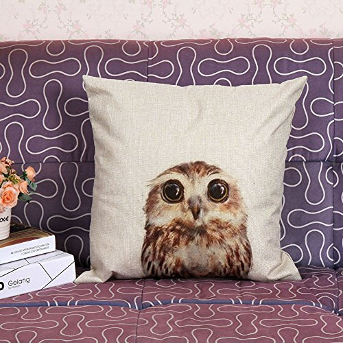 FeiliandaJJ Kissenbezug 45x45cm, Kissenhülle Kopfkissenbezug Pillowcase Eule Drucken Super weich Sofakissen für Wohnzimmer Sofa Bed Home Dekoration (Weiß)