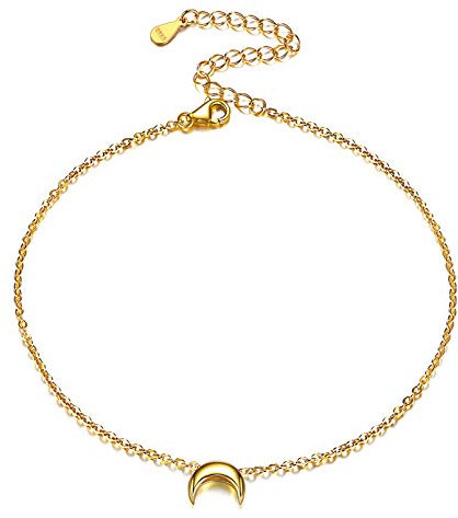 Bracelet de Cheville Femme Or Argent Chaîne Cheville Lune Bijoux pour Vacance