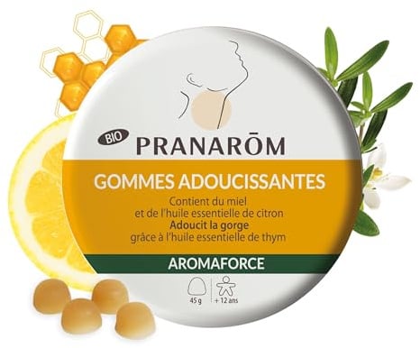 Pranarôm Aromaforce Gommes Adoucissantes Citron Miel Thym 45 g