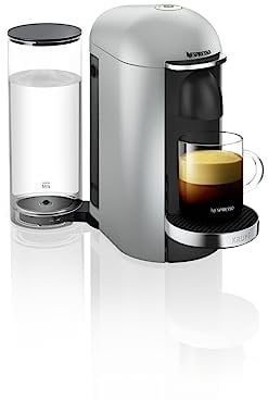 Nespresso Krups Machine Expresso Vertuo Plus Silver, Machine à Café, Cafetière Expresso, 5 Tailles de Tasses, 1,8L YY4152FD