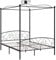 vidaXL Himmelbett Bettgestell Bett Doppelbett Metallbett Bettrahmen Lattenrost Schlafzimmerbett Schlafzimmermöbel Ehebett Schwarz Metall 160x200cm