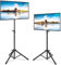 Pyle Treppiede per TV a LED, 2 pezzi, supporto portatile per TV, pieghevole, adatto a TV a schermo piatto LCD fino a 32 pollici con inclinazione e altezza regolabili, capacità di peso di 10 kg, VESA
