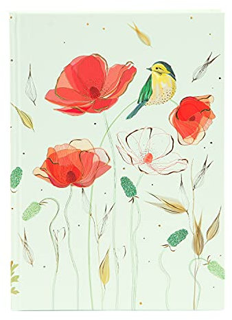 goldbuch Notizbuch DIN A5 Tender Flowers im Turnowsky Design, Kladde mit 200 Seiten, Papier 100g/m² blanko, Kunstdruckpapier Einband mit Goldprägung und Lesezeichen, ca. 15 x 22 cm