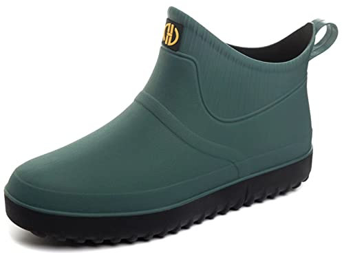 GURGER Stivali di Gomma Uomo Donna Stivaletti Pioggia Stivaletto Bassi Impermeabili Wellington verde Taglie 44,275