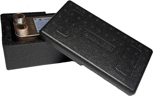 Edelstahl Plattenwärmetauscher Nordic Tec Ba-16-24 mit Isolierung Wärmetauscher Plattenwärmeübertrager 24 Platten 100kW 1”