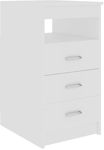 vidaXL Drawer Cabinet White 40x50x76 cm Engineered Wood